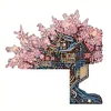 (US Local)House Tree Diamond Painting Art Door Right Angle Sign for Indoor Outdoor Wall