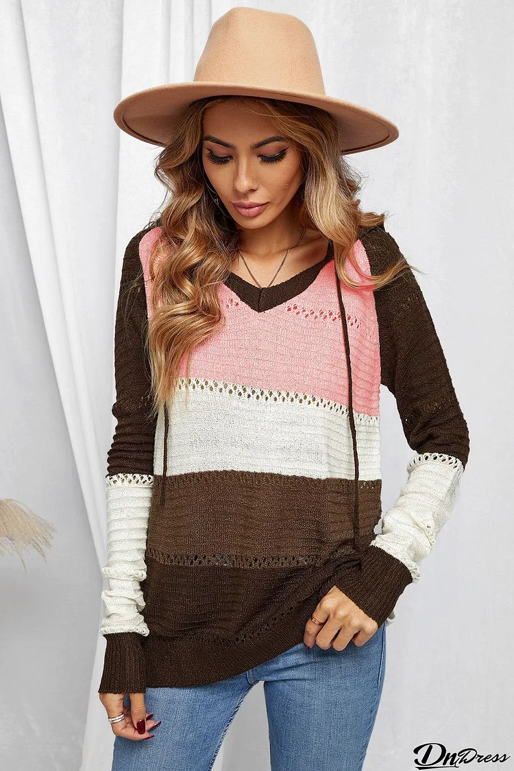 Women's Brown Beach Bonfire Knitted Hoodie