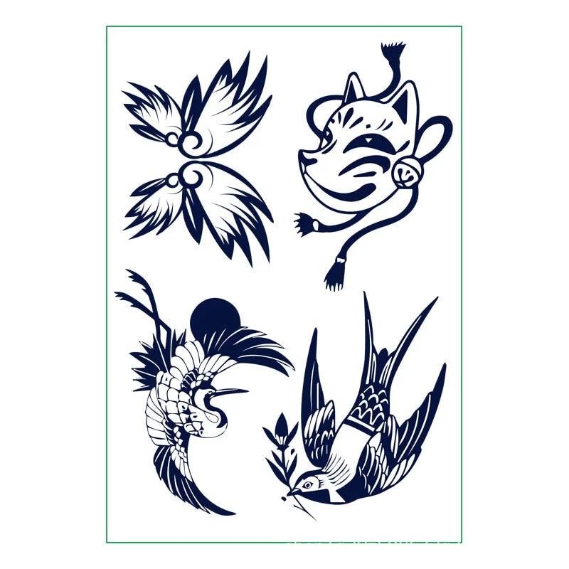 New semi-permanent juice herbal tattoo stickers waterproof long-lasting men and women tattoo text simulation tattoo stickers