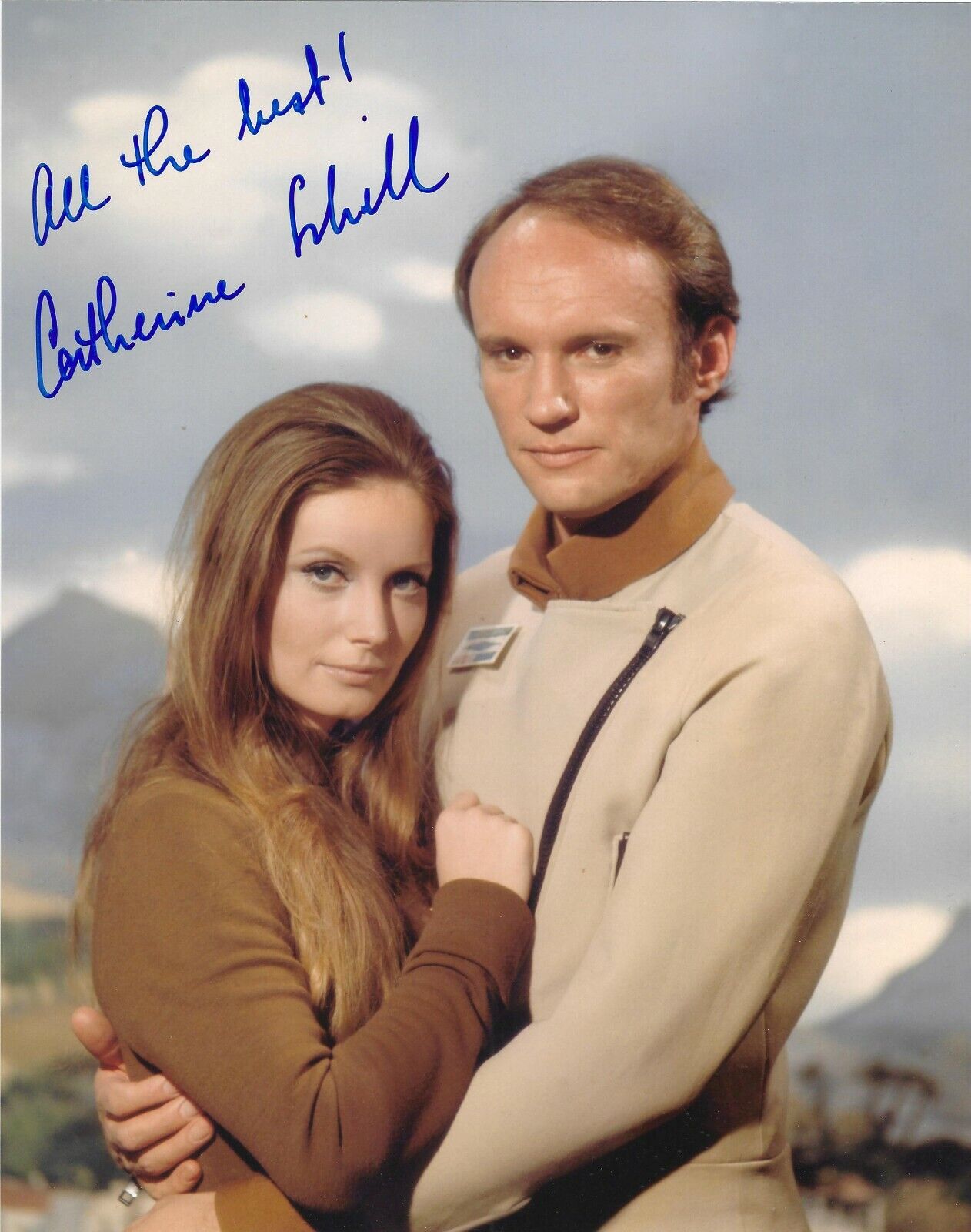 CATHERINE SCHELL SIGNED MOON ZERO TWO 8x10 Photo Poster painting 4 UACC HAMMER FILMS AUTOGRAPH