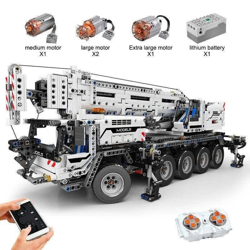 MOC APP RC Mobile Lift Crane Truck Bricks Kids Toys 17034