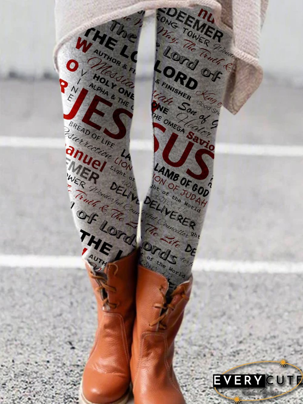 Casual Plus Size Printed Leggings