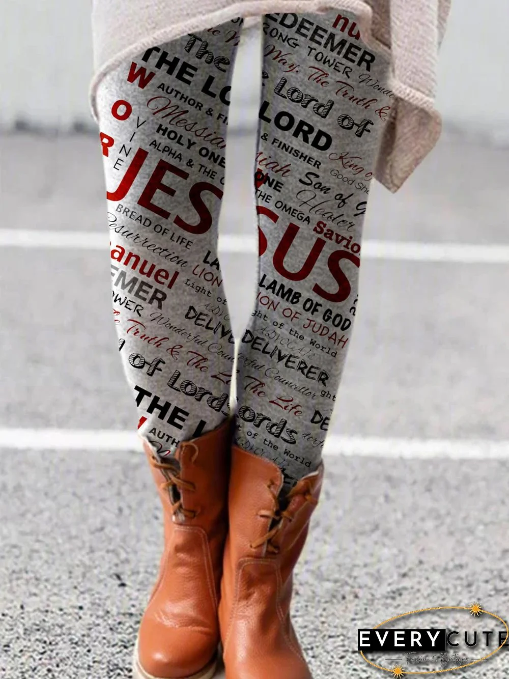 Casual Plus Size Printed Leggings