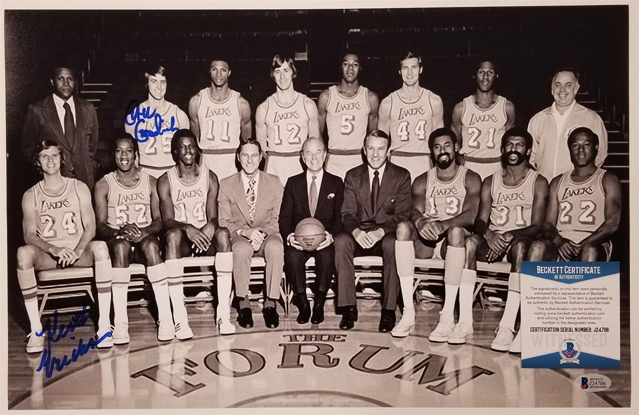 GAIL GOODRICH + KEITH ERICKSON 72 Lakers Team-Signed 11x17 Photo Poster painting BAS Beckett COA