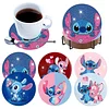 8pcs Cartoon DIY Diamond Painting Holz Untersetzer Kits mit Halter (Stich)