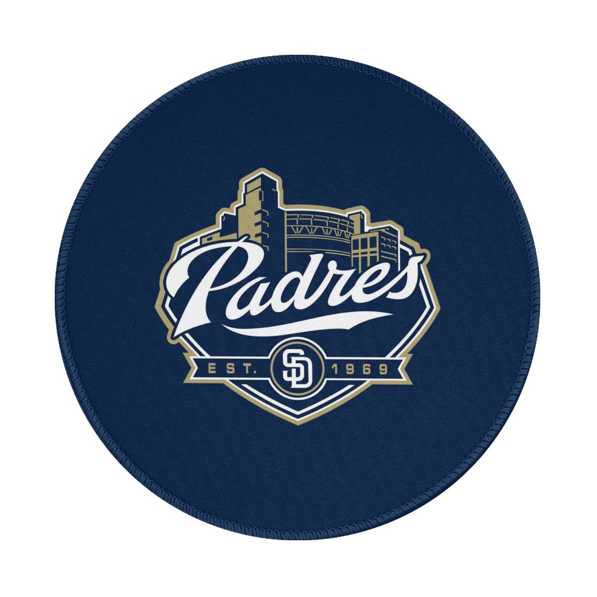San Diego Padres Petco Park Logo Waterproof Round Mouse Pad for Wireless Mouse