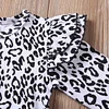Baby Girl Leopard Set Valentine Long Sleeve Ruffles 2 Pcs