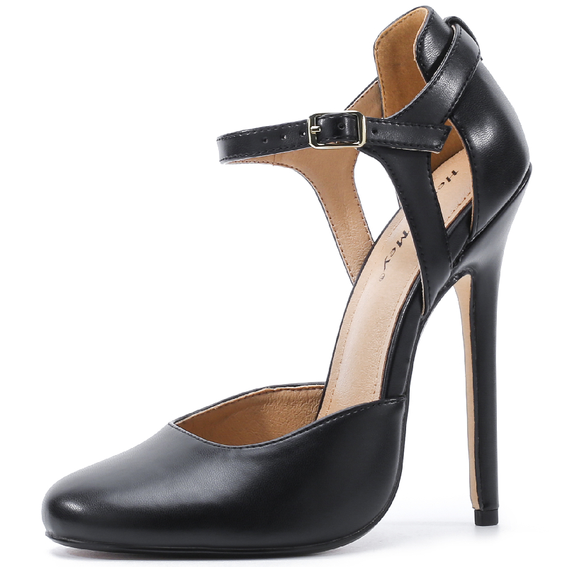 Straps Women's High Heels Shoes Large Size 45 48 Pumps Black Pink Heeled Sandals Wedding OL Office Dance Shoes