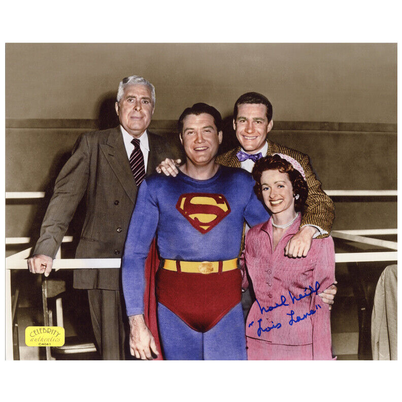 Noel Neill Autographed 1953 The Adventures of Superman 8x10 Cast Photo Poster painting