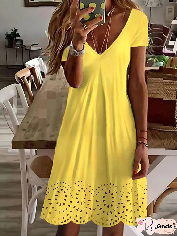 Casual Regular Fit Short Sleeve Knit Dress