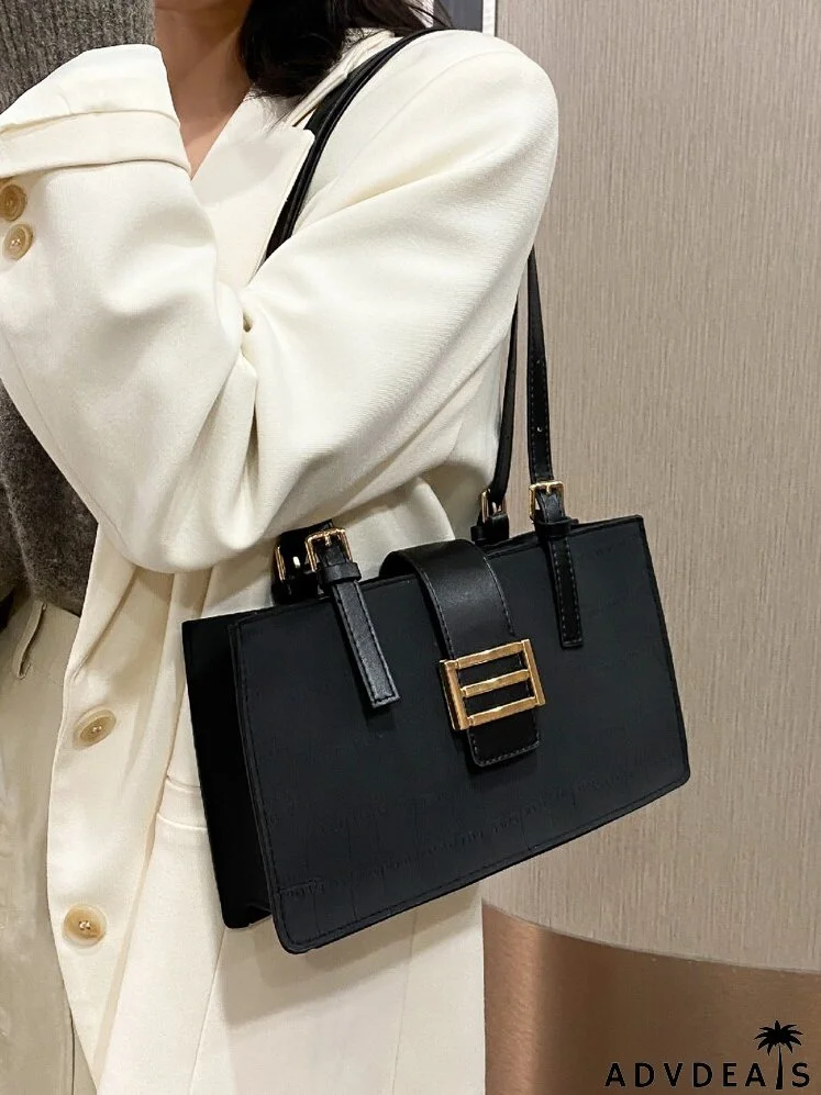 Crocodile Embossed Square Bag