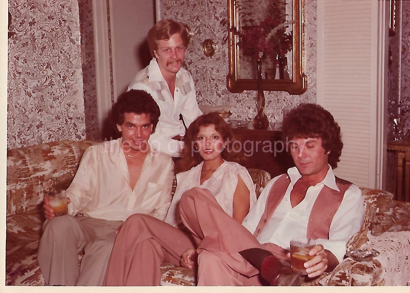 5 x 7 Disco Era Crew FOUND Photo Poster painting Color 1970's WOMAN MEN Original VINTAGE 12 15 X