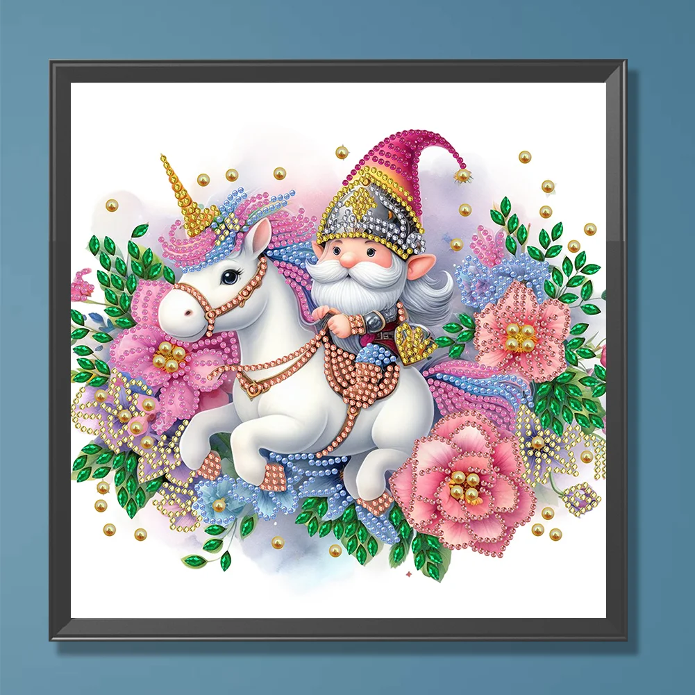 Diamond Painting - Partial Special Shaped Drill - Unicorn Gnome(Canvas|30*30cm)