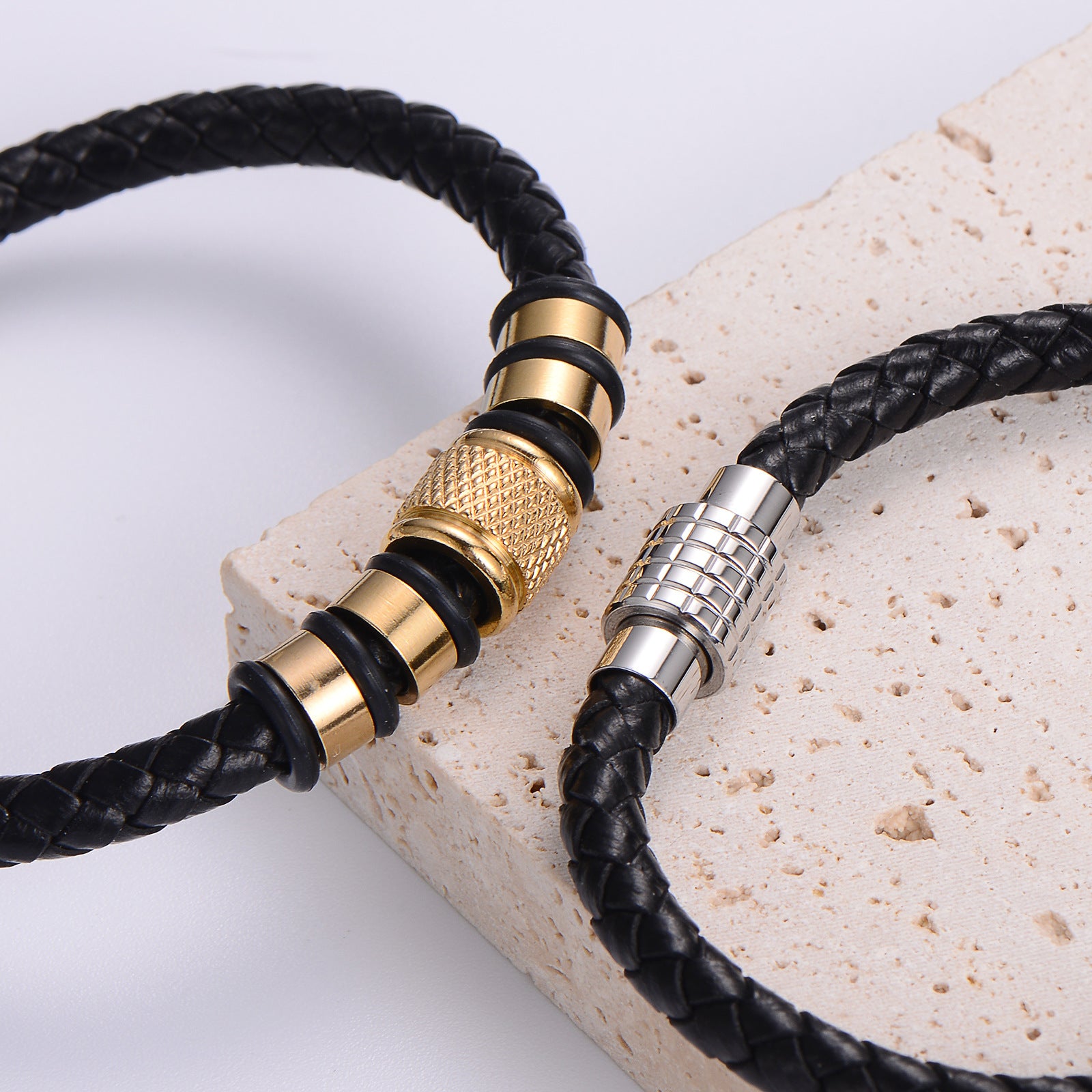 Cute & Edgy Men Irregular Rhombus Titanium Steel Electroplating Bracelets