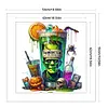 Halloween Wine Glass-11CT Stamped Cross Stitch 50*50cm/19.69*19.69in tapestrymarket