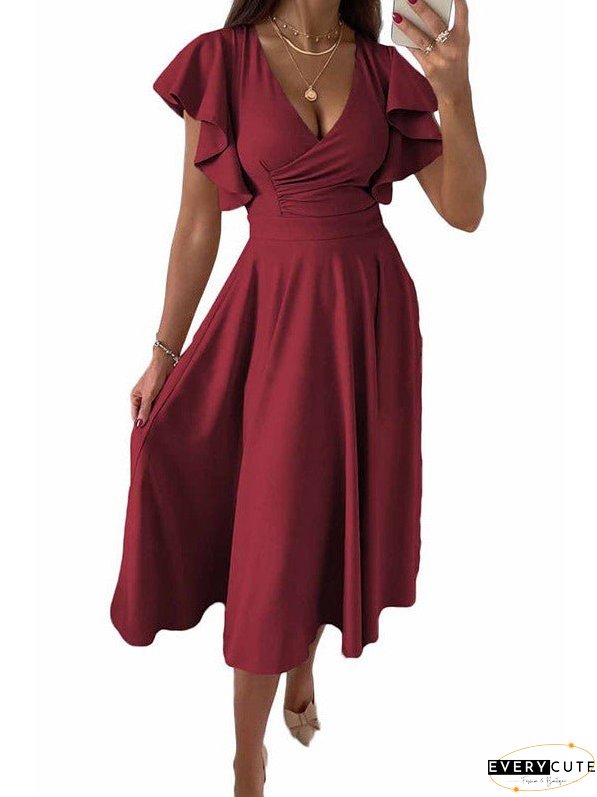 Party Dress with Flutter Sleeves