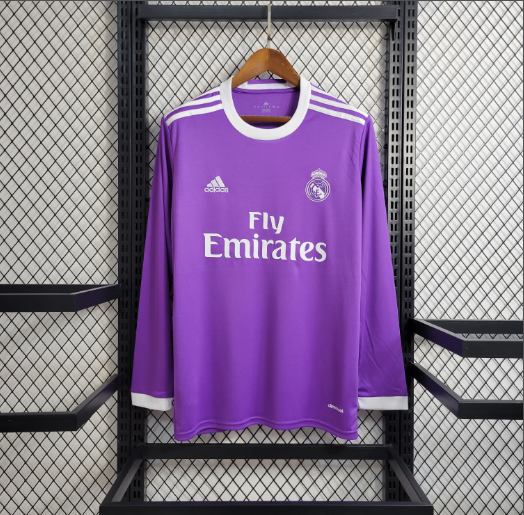 Retro 17/18 Real Madrid Away Long Sleeve Football Shirt Thai Quality