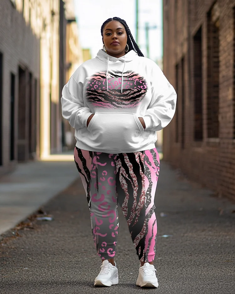 Women's Plus Size Colorful Leopard Print Set