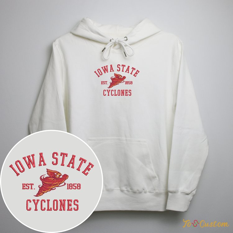 TOSCUSTOM™ Custom Iowa State Cyclones NCAA Embroidered Sweatshirts
