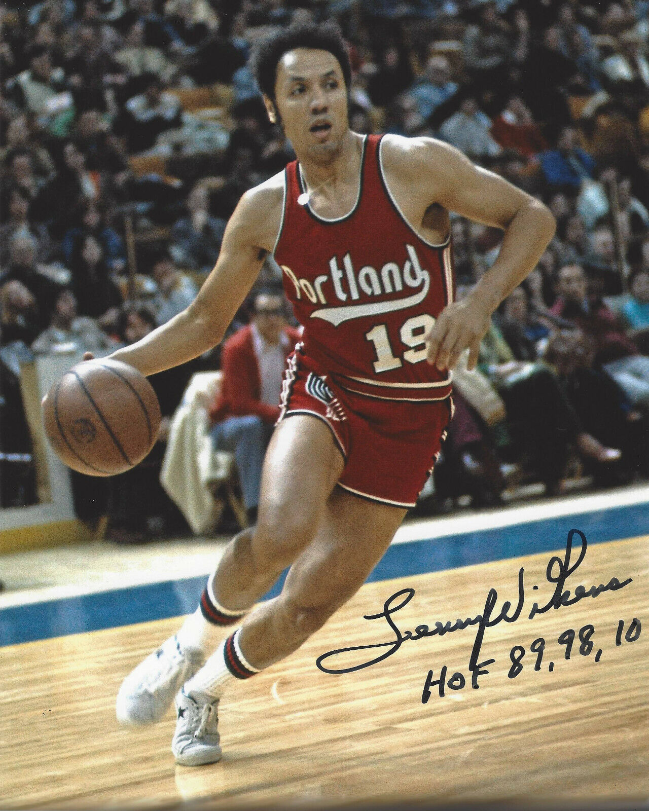 LENNY WILKENS PORTLAND TRAILBLAZERS SIGNED AUTHENTIC 8x10 Photo Poster painting 5 COA HOF COACH