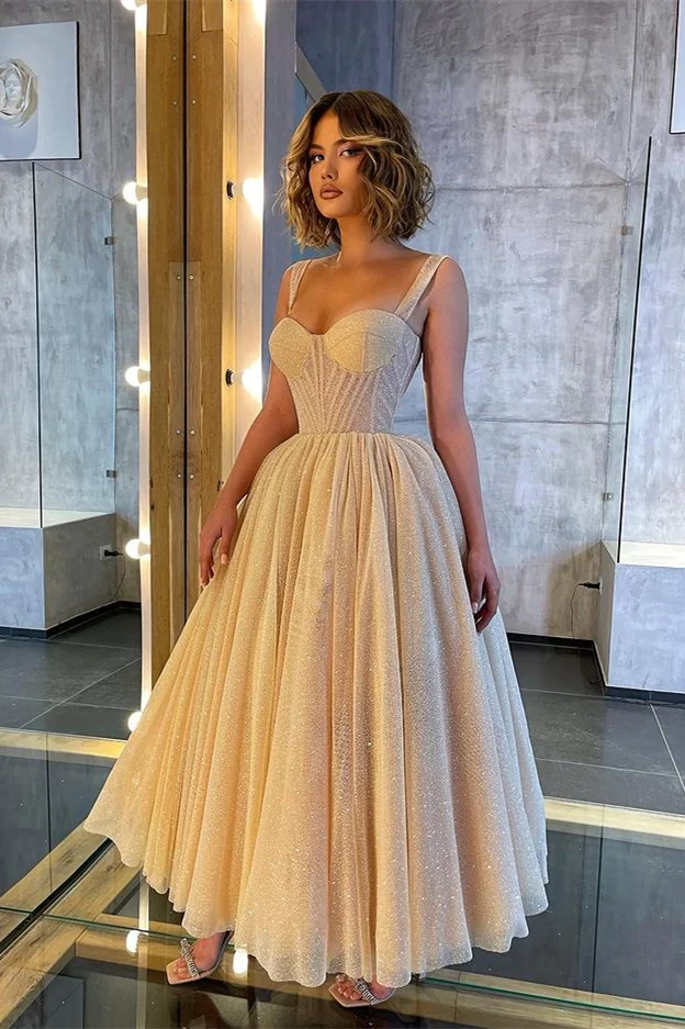 Daisda Glittering Straps Sweetheart Prom Dress