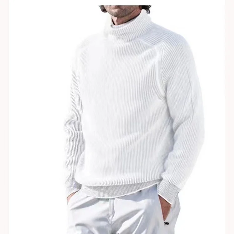 Daily Turtleneck Ribbed Knit Thermal Long Sleeve Sweater