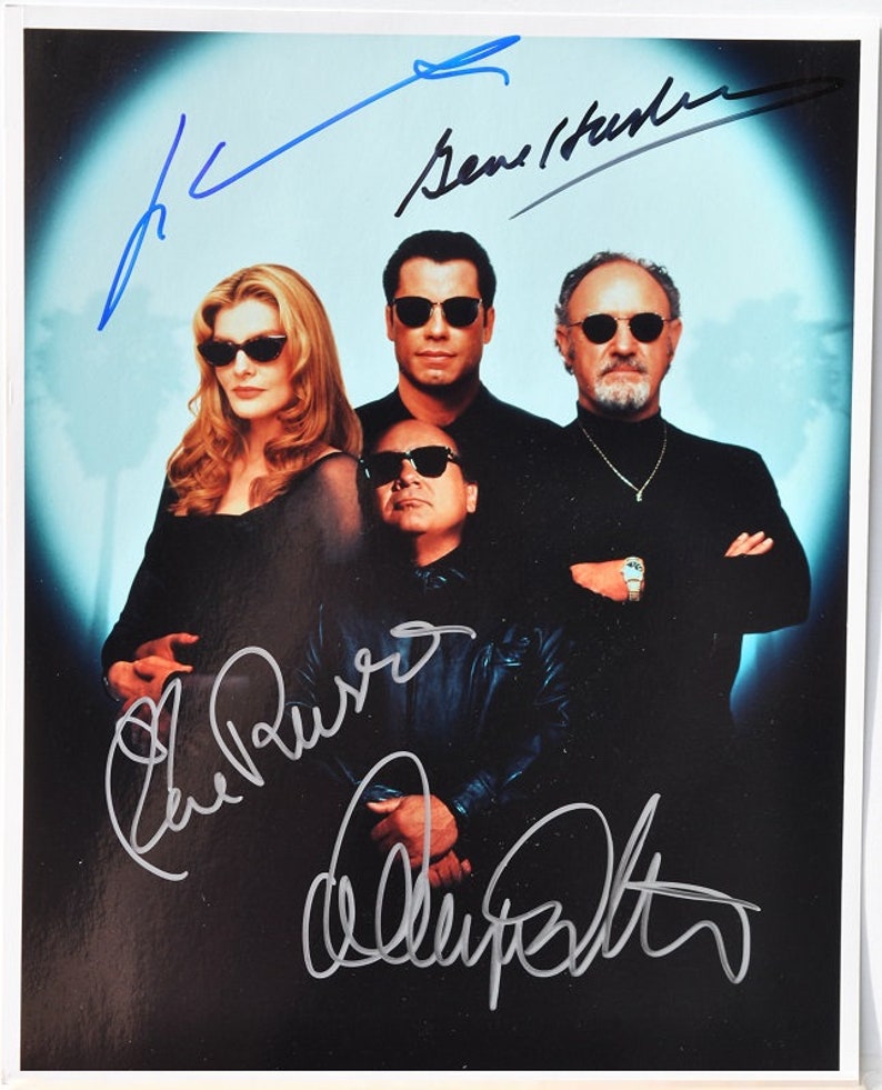 GET SHORTY CAST Signed Photo Poster painting X4 John Travolta, Gene Hackman, Rene Russo, and Danny DeVito wcoa