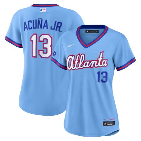 Women's Atlanta Braves Ronald #13 Acuna Jr. Nike Powder Blue 2026 City Connect Stadium Jersey UNT5