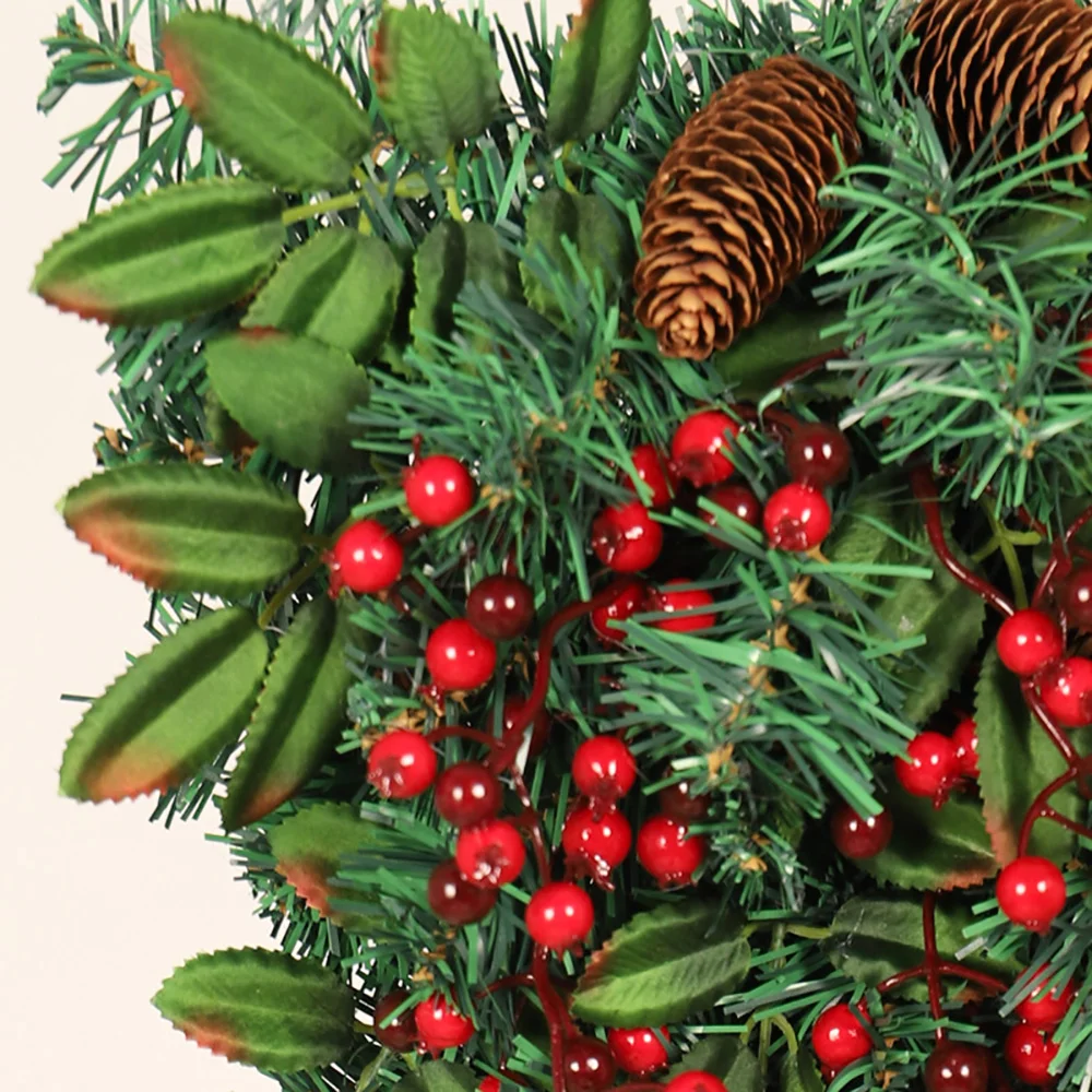 Christmas upside down tree new red pine cone with lights holiday garland ornaments