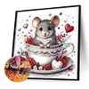 Rat in Coffee Cup - Crystal Rhinestone Diamond Painting