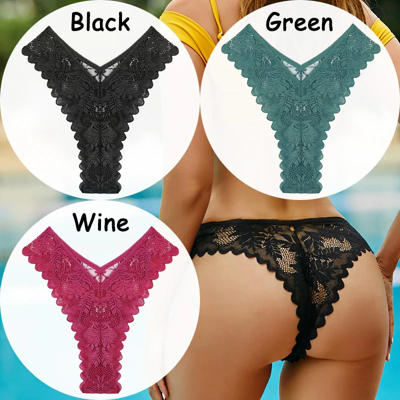 Billionm Lace Panties Women's Underwear Floral Women Panties Perspective Lingerie Brazilian Briefs V Waist Female Underpants
