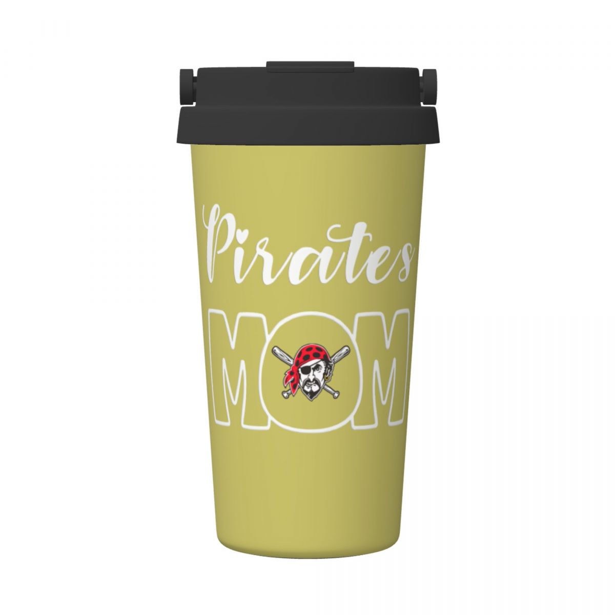 Pittsburgh Pirates Mom Reusable Coffee Cup with Lid and Handle