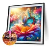 Diamond Painting -DIY Round Drill Butterfly Carrying Flower(40x40cm)