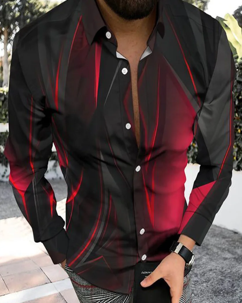 Suitmens Men's Geometric Phantom Long Sleeve Shirt 029