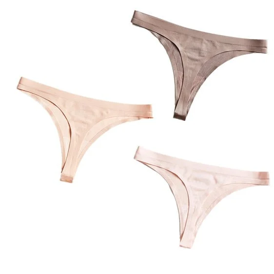3pcs Seamless Thong Panties Sexy Briefs Solid Soft Thin Thongs Women Underwear Panties for Female Ladies Panty G String Lingerie