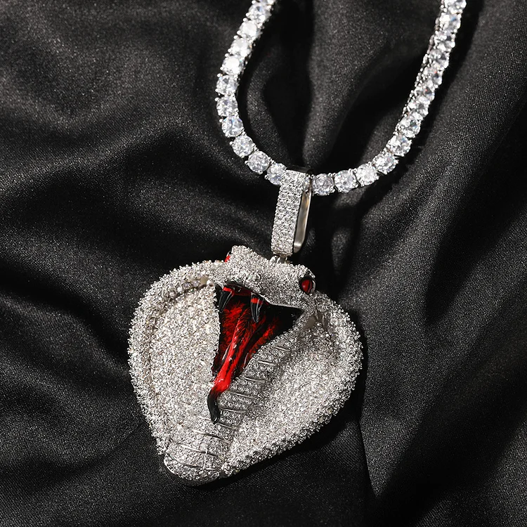Hip Hop Snake Shape Pendant Necklace-VESSFUL