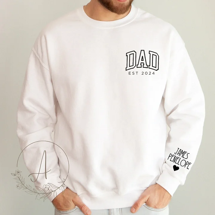 Dad's Pride-Custom Dad Sweatshirt with Kids Names On Sleeve