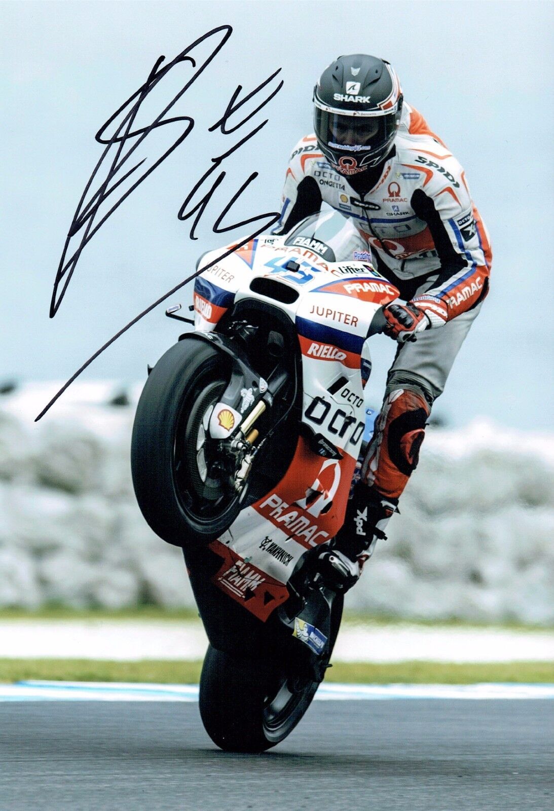 Scott REDDING 2016 SIGNED MOTOGP 12x8 Photo Poster painting 1 AFTAL COA Autograph OCTO Pramac