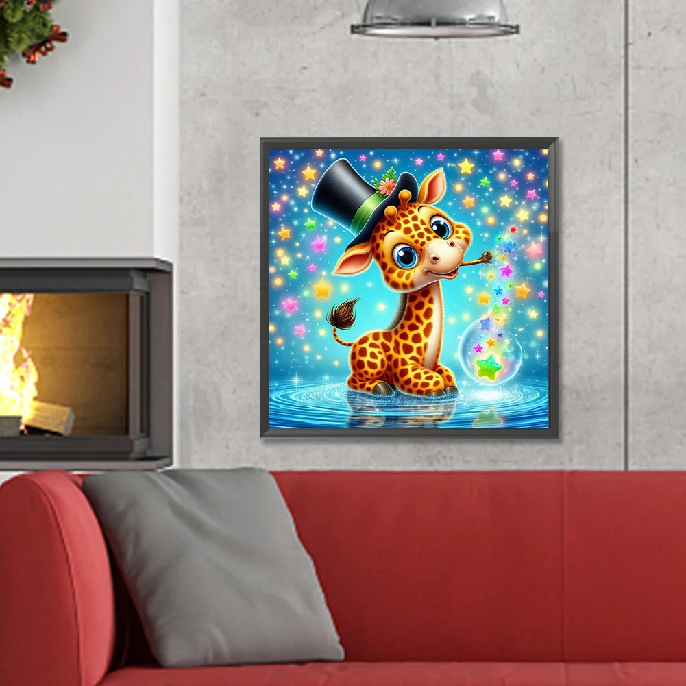 Diamond Painting - Full Round Drill - Giraffe(Canvas|30*30cm)