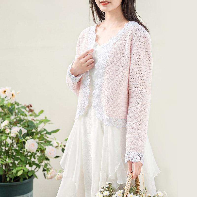 Susan's Lace Cardigan DIY Crochet Kit - Premium Yarn 