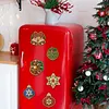 6PCS  DIY Pearl Diamond Painting Christmas Fridge Magnets, Sparkling Rhinestone Refrigerator Magnet Craft Kit for Home Decor & Gifts
