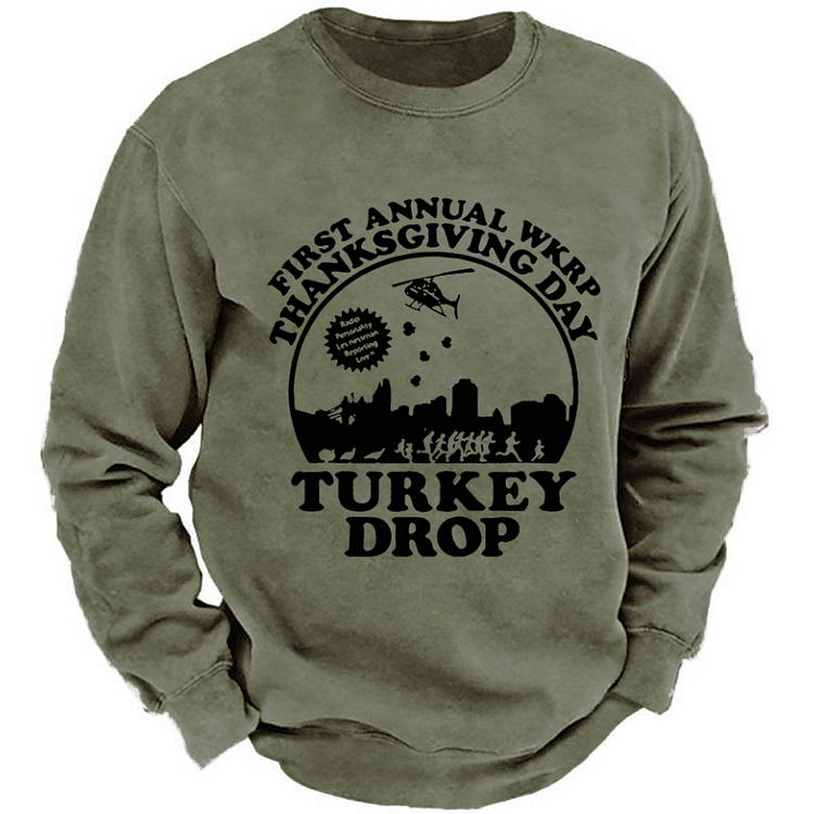 First Annual Wkrp Thanksgiving Day Turkey Drop Sweatshirt