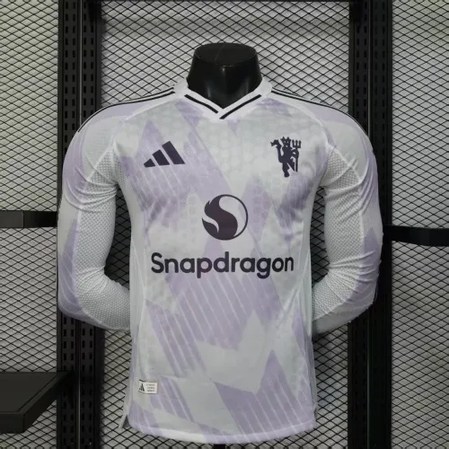 25-26 Manchester United Away Long Sleeve Player Football Jersey 1:1 Thailand Quality