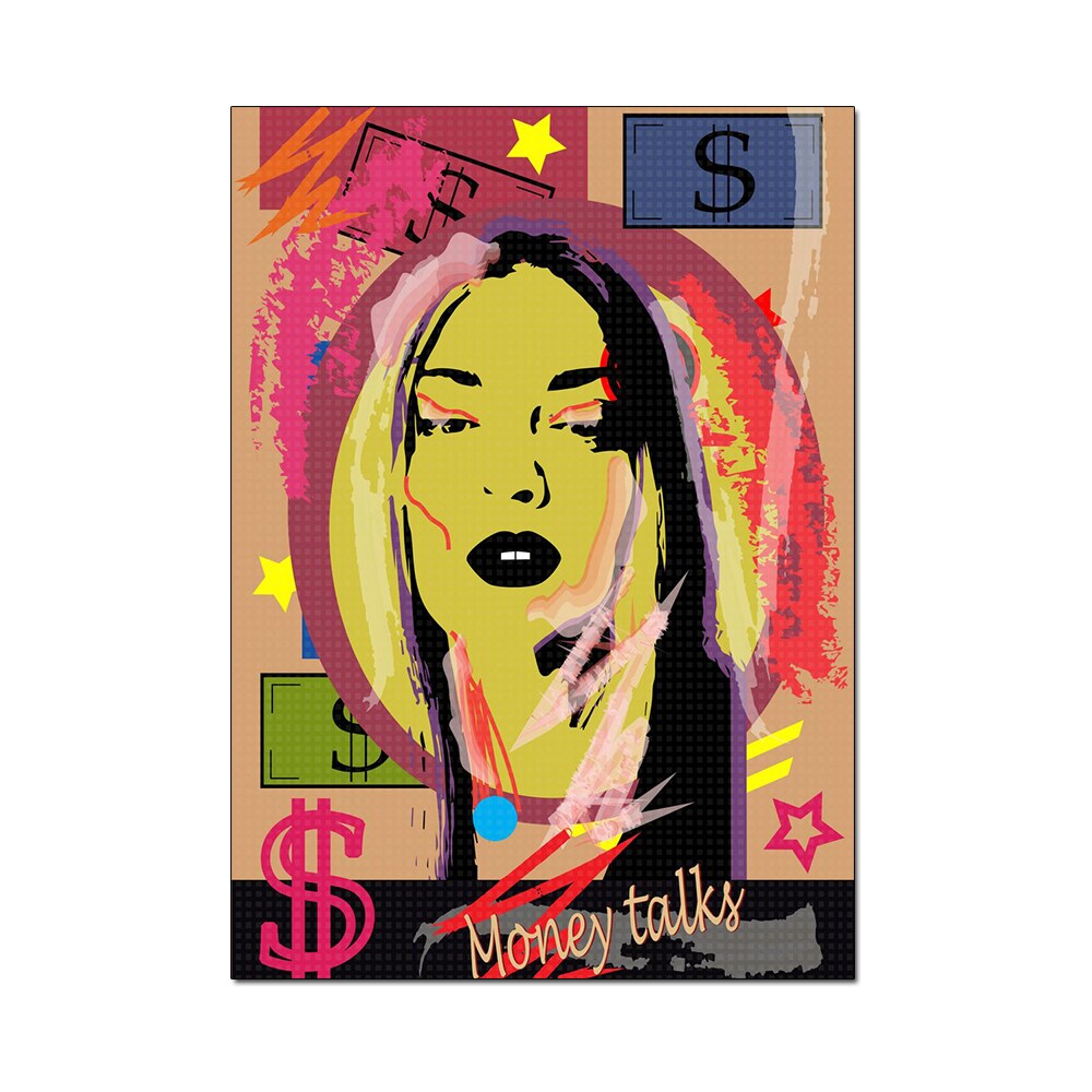 Abstract Graffiti Girl Street Art Poster Fashion Wallpaper Prints Canvas Painting Corridor Living Room Decor Murals Frameless