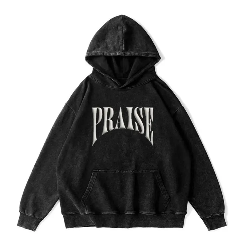 Loveciss®/ PRAISE PSAMLS 63:4 Unisex Washed Long-Sleeved Hoodie