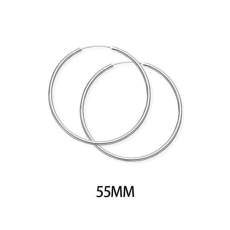 1 Pair 925 Sterling Silver Circle Earrings