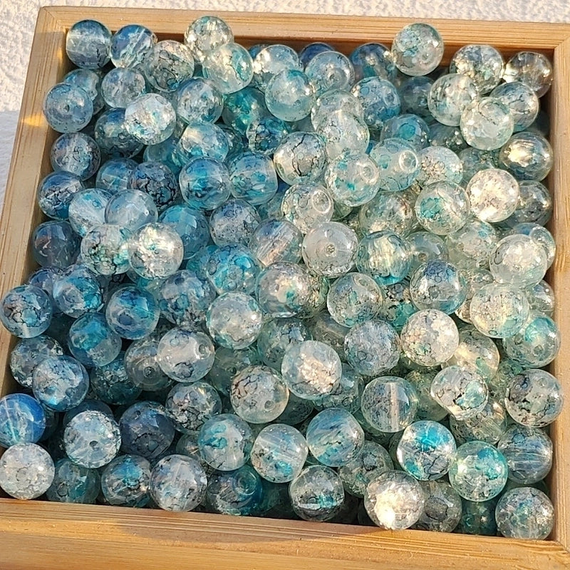 50 Pieces High Quality 8/10mm Protein Jade Broken Water Dyed Glass Bead DIY Handmade Glass Paint Beads Round Beads String Beads Materials
