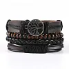 New European And American Retro Style Life Tree 8-Shaped Cross Zinc Alloy Hand-Woven 4-Piece Men'S Bracelet by Inlyline