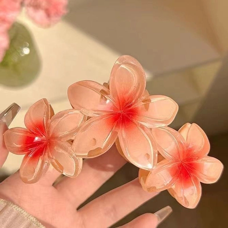 2 Pieces Women’s Sweet Flower Arylic Hair Claws