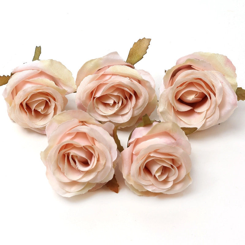 10 Pieces Pink Artificial Flower Wedding Shooting Props Handmade Diy Hair Accessories Decoration Flower Box Material